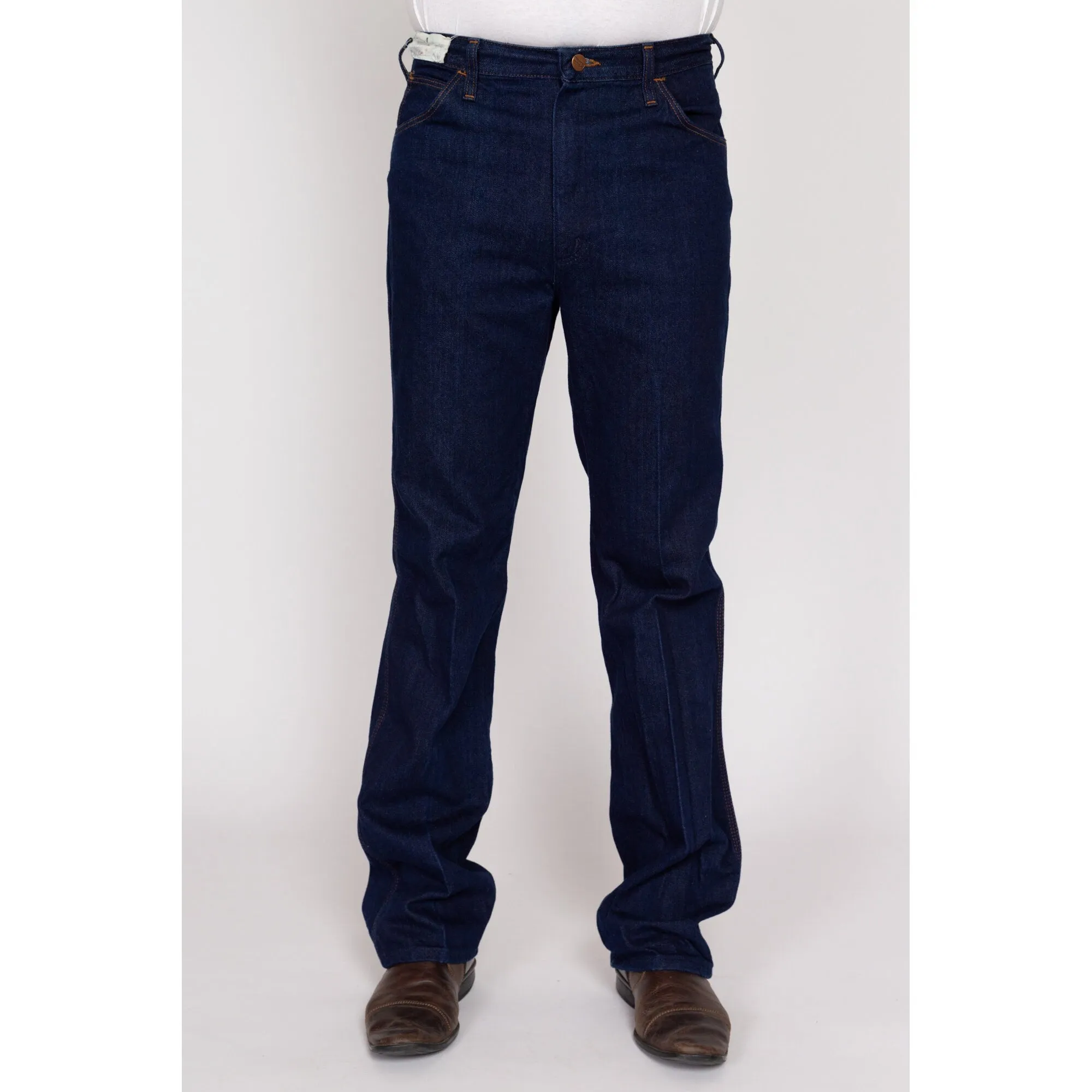 32L 70s Wrangler Dark Wash Jeans, Deadstock