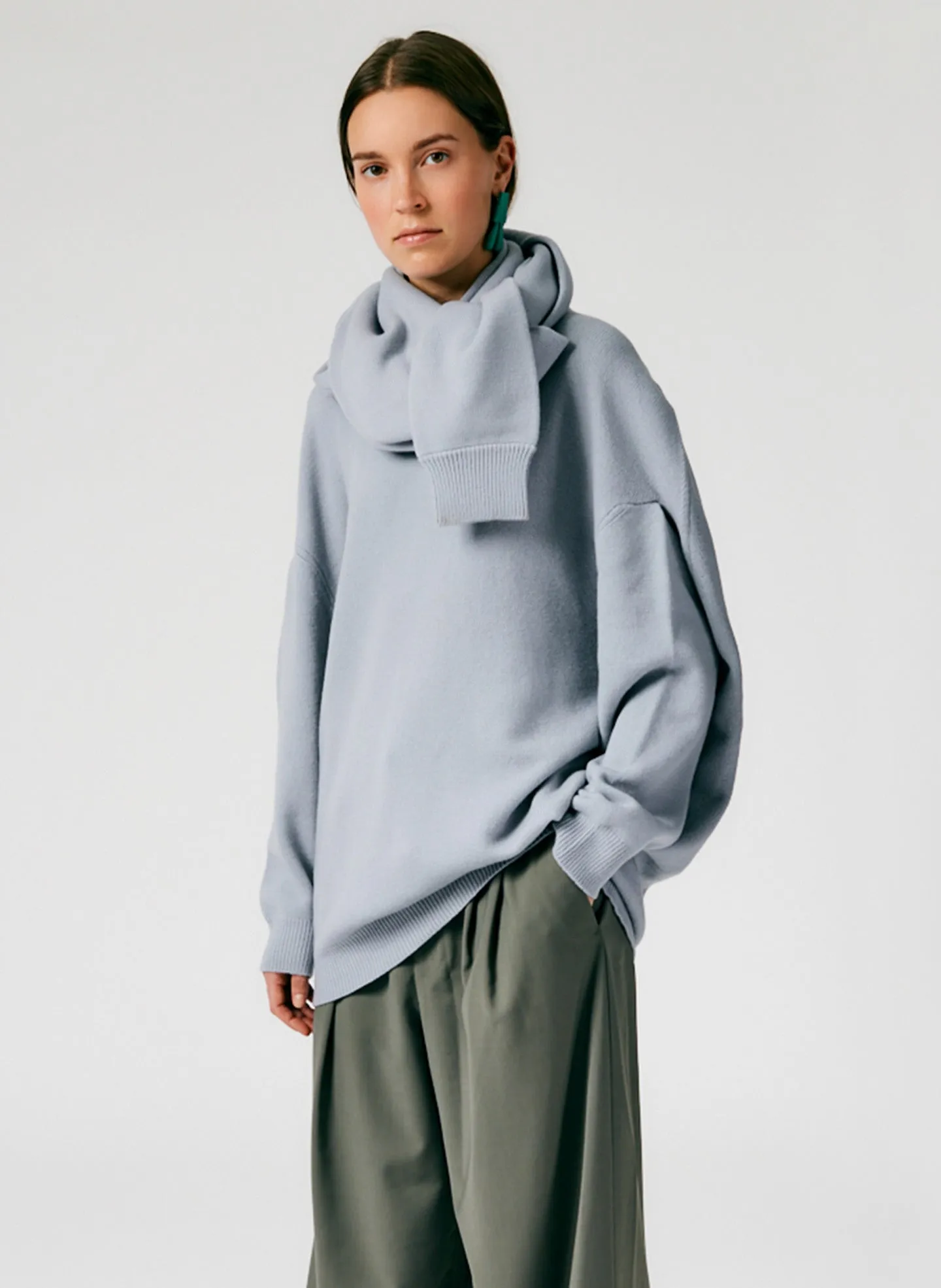 Airy Extrafine Wool Circular Origami Pullover