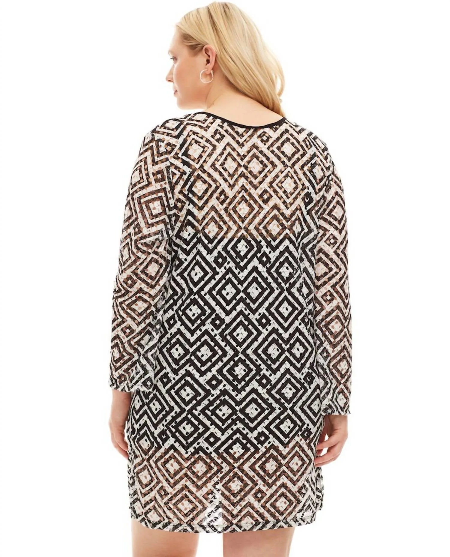 Always For Me - Plus Size Long Sleeve V-Neck Tunic Dress