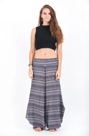 Aztec Stripes Palazzo Style Harem Pants in Black