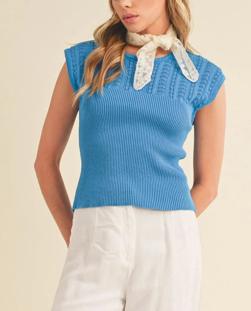 Azure Knit Sleeveless Sweater