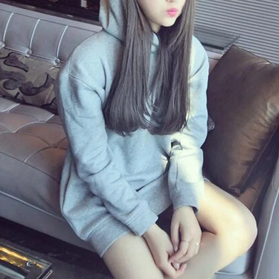 Black/Grey Bunny Ear Hoodie Coat