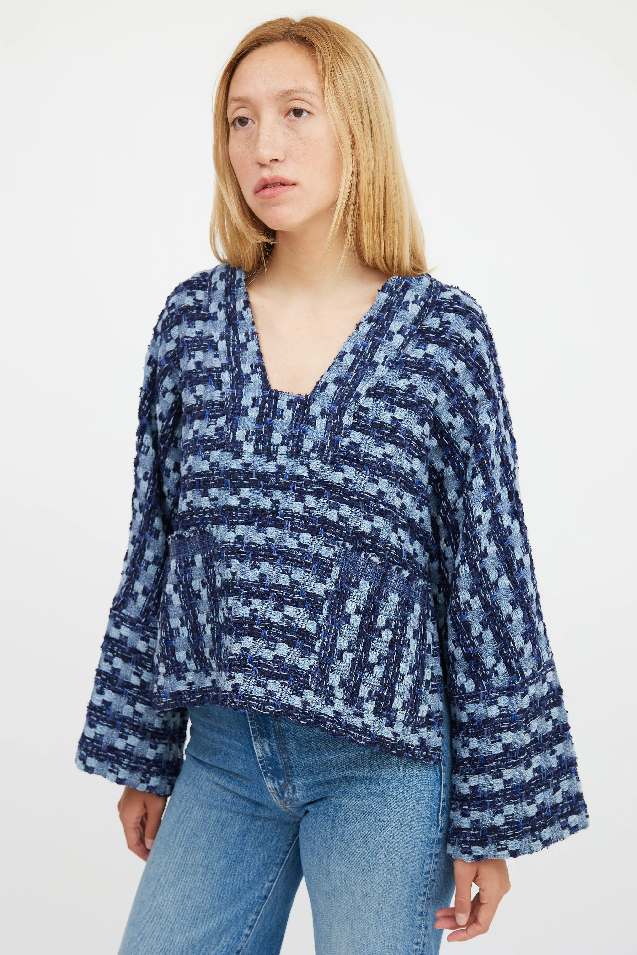Blue Patchwork Surf Pullover