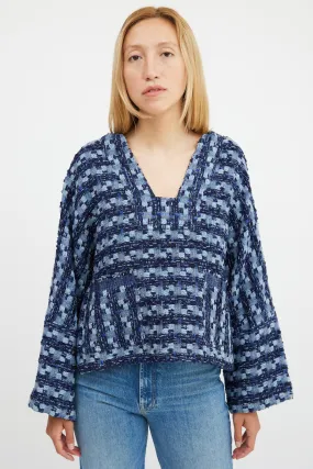 Blue Patchwork Surf Pullover