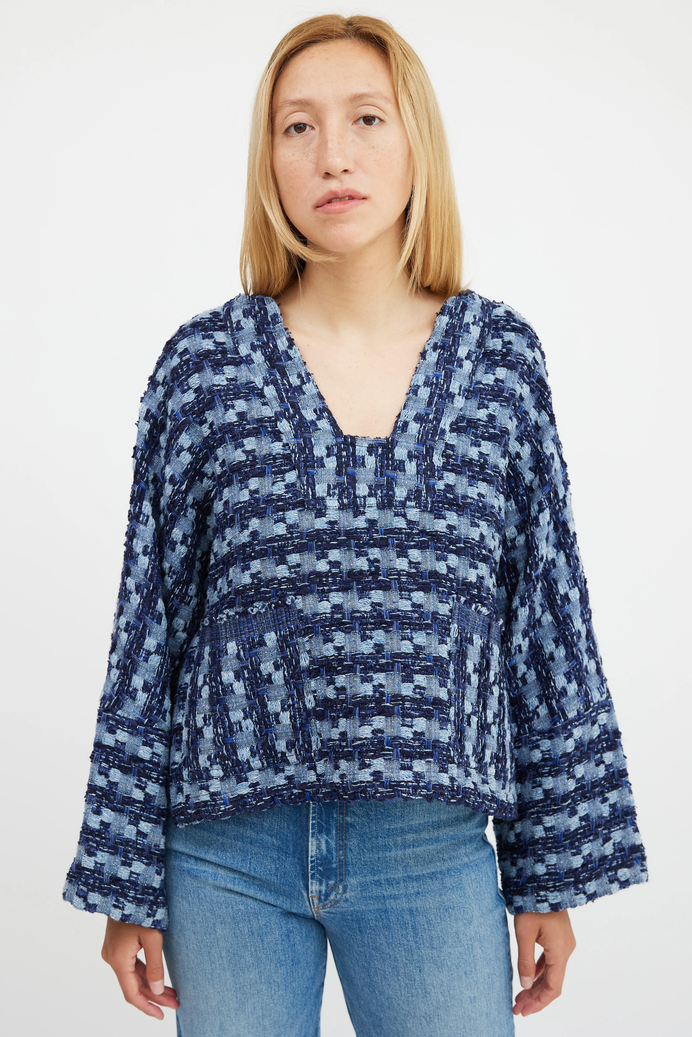 Blue Patchwork Surf Pullover
