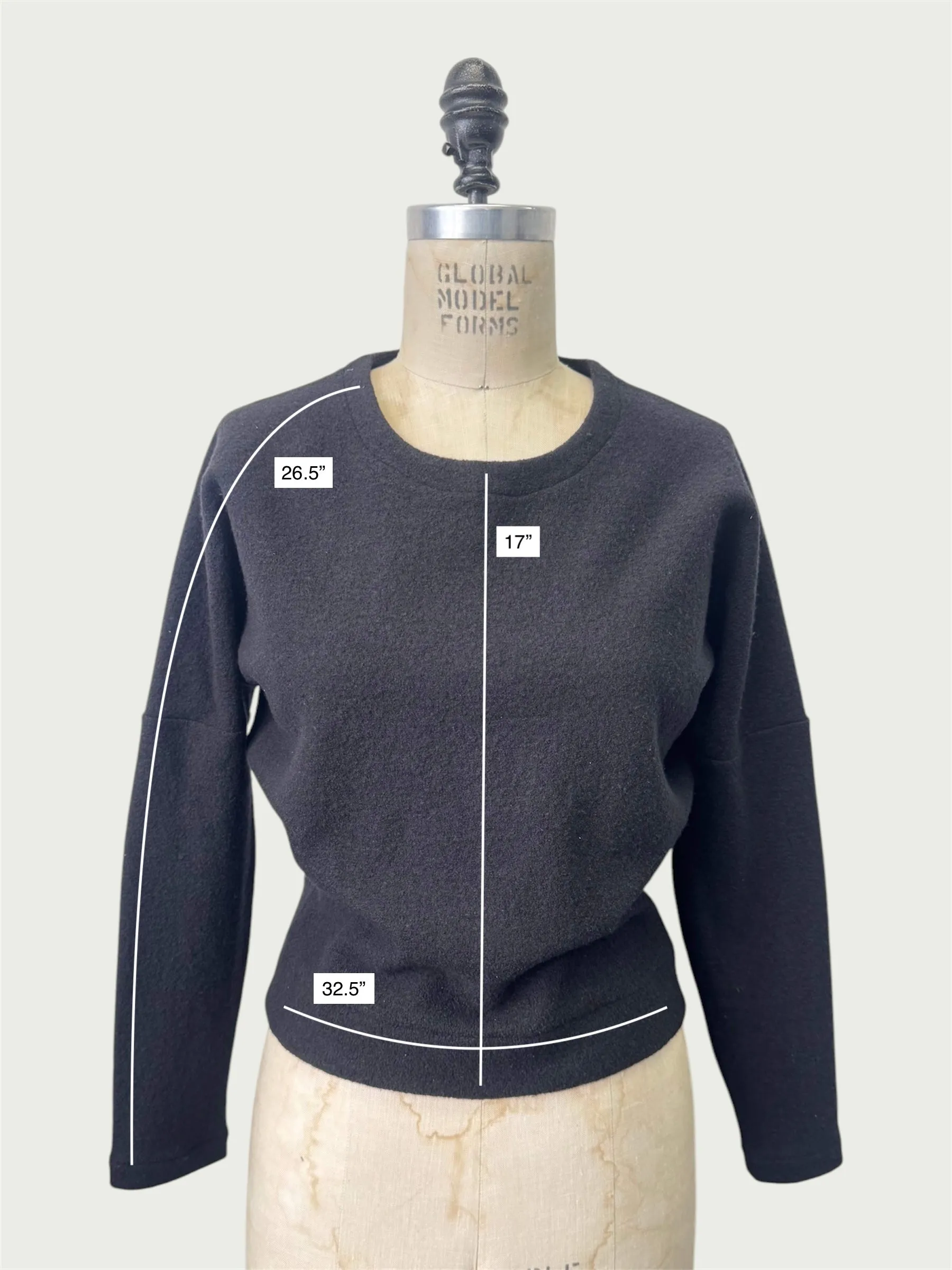 Boiled Wool Kimono Pullover in Black, small / OG Price: $275.00