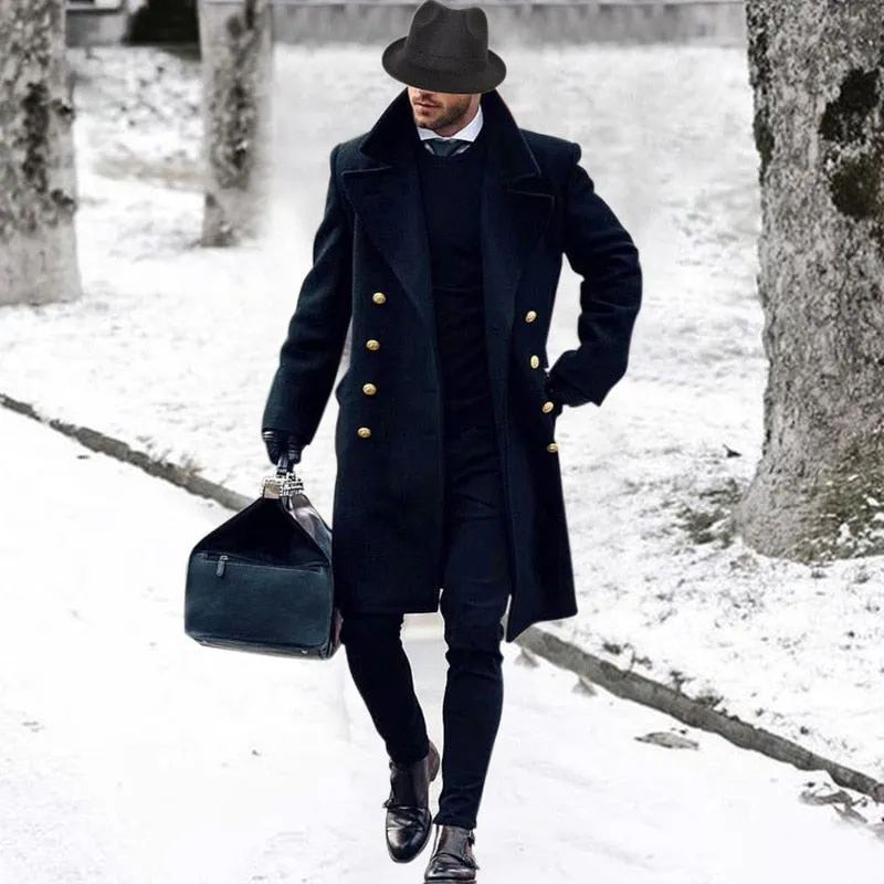Buttons Decorated England Style Winter Trench Coat