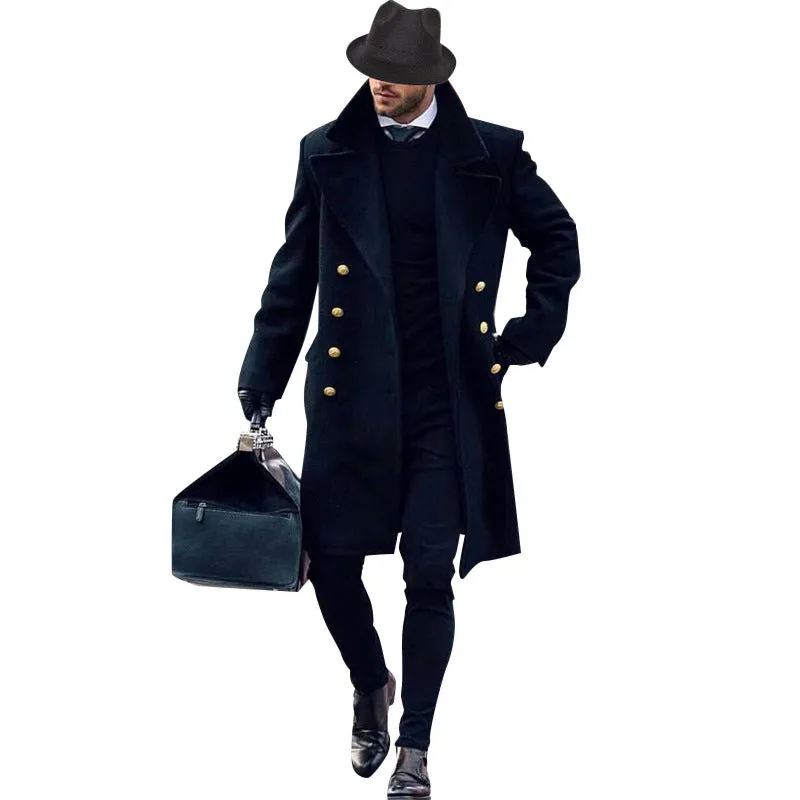 Buttons Decorated England Style Winter Trench Coat