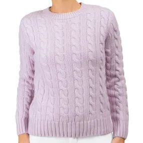 Cable Knit Pullover in Lilac