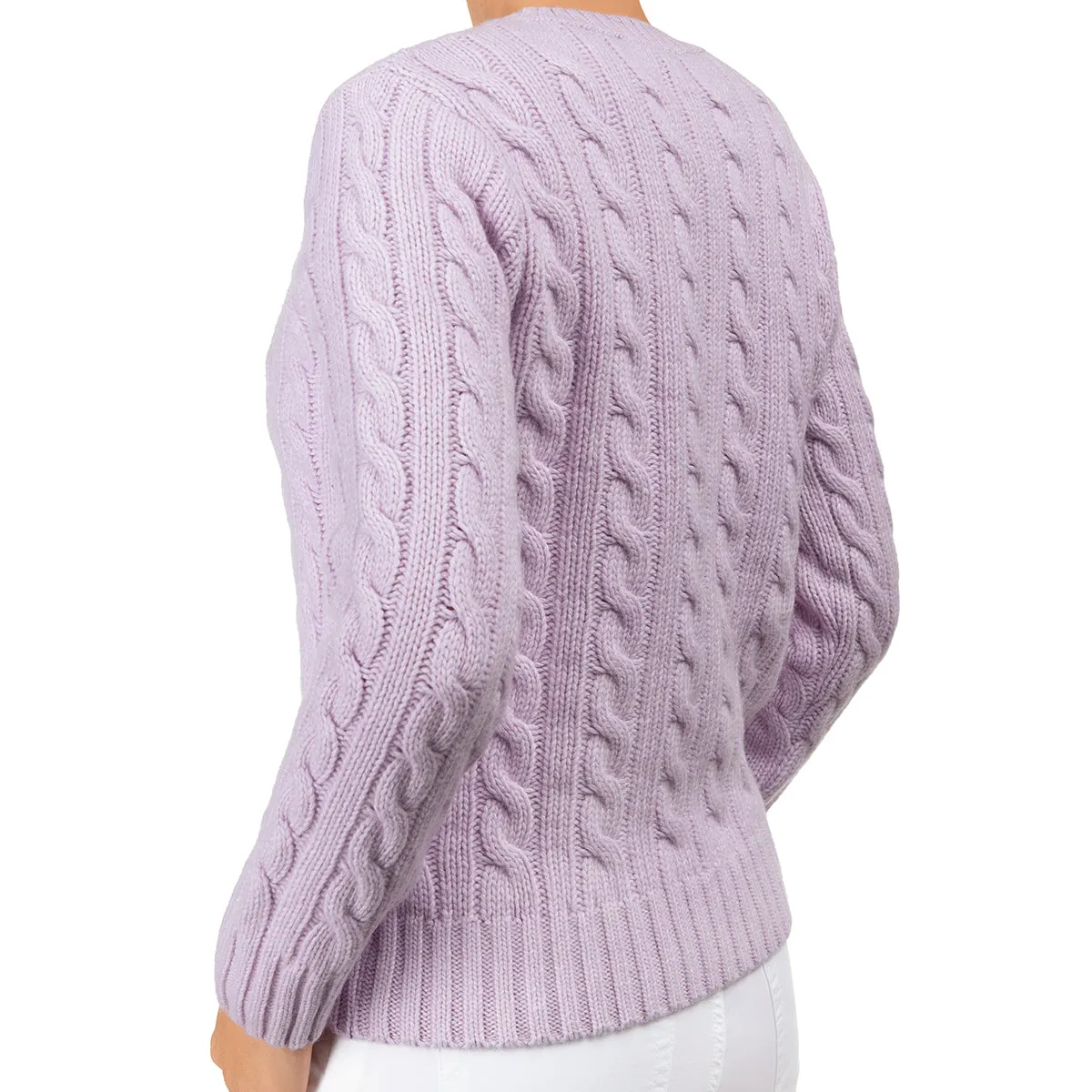 Cable Knit Pullover in Lilac
