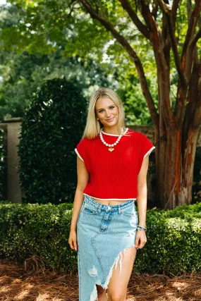 Check The Box Sweater - Red