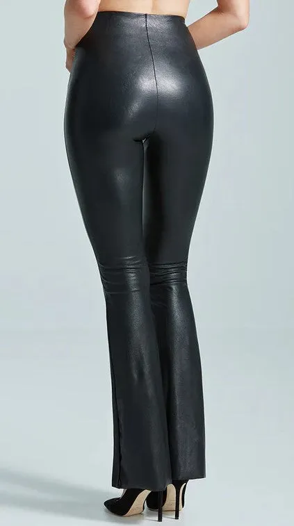 Commando High-Waisted Faux Leather Flared Leggings