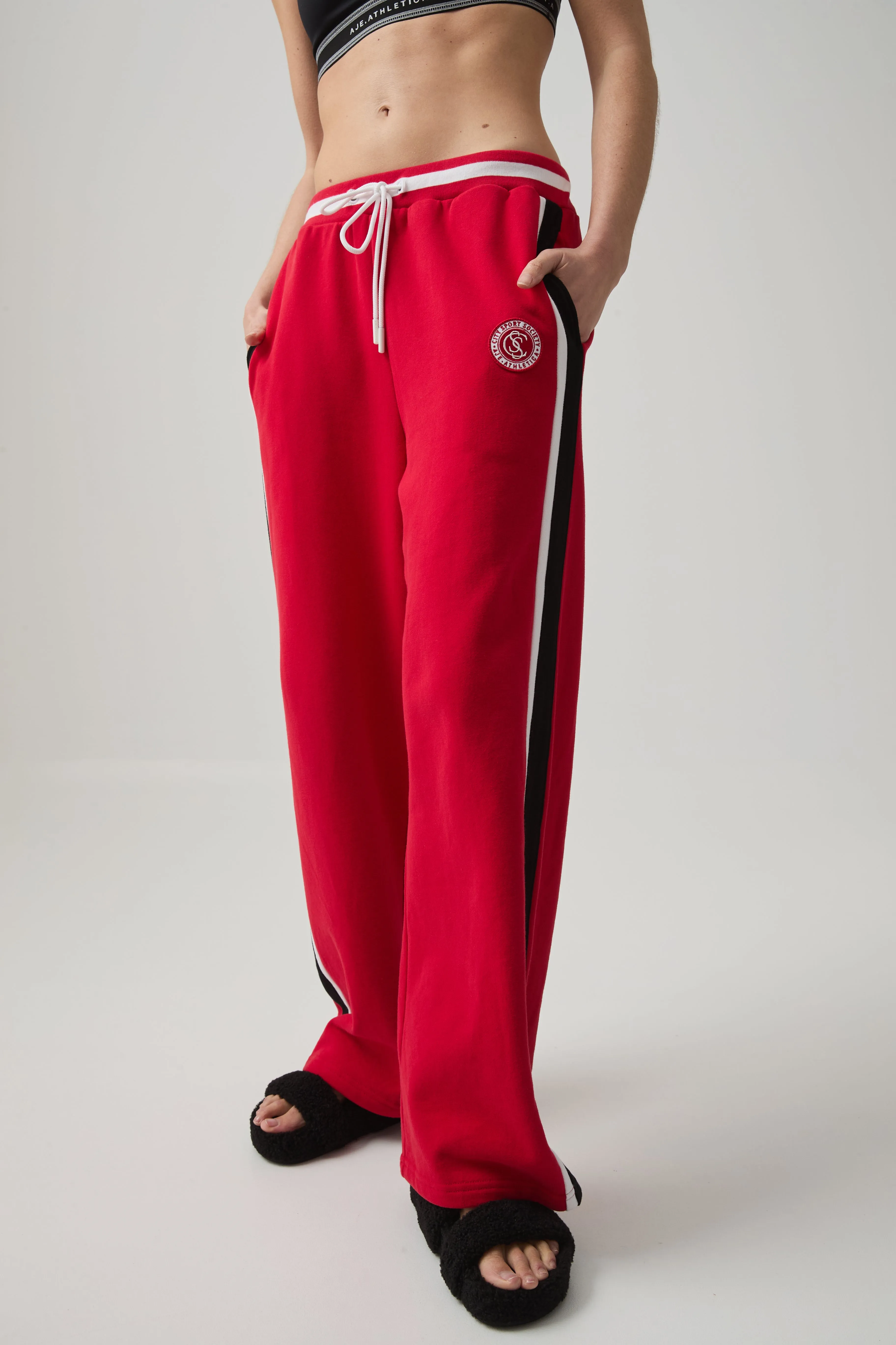 Contrast Wide Leg Trackpants 506