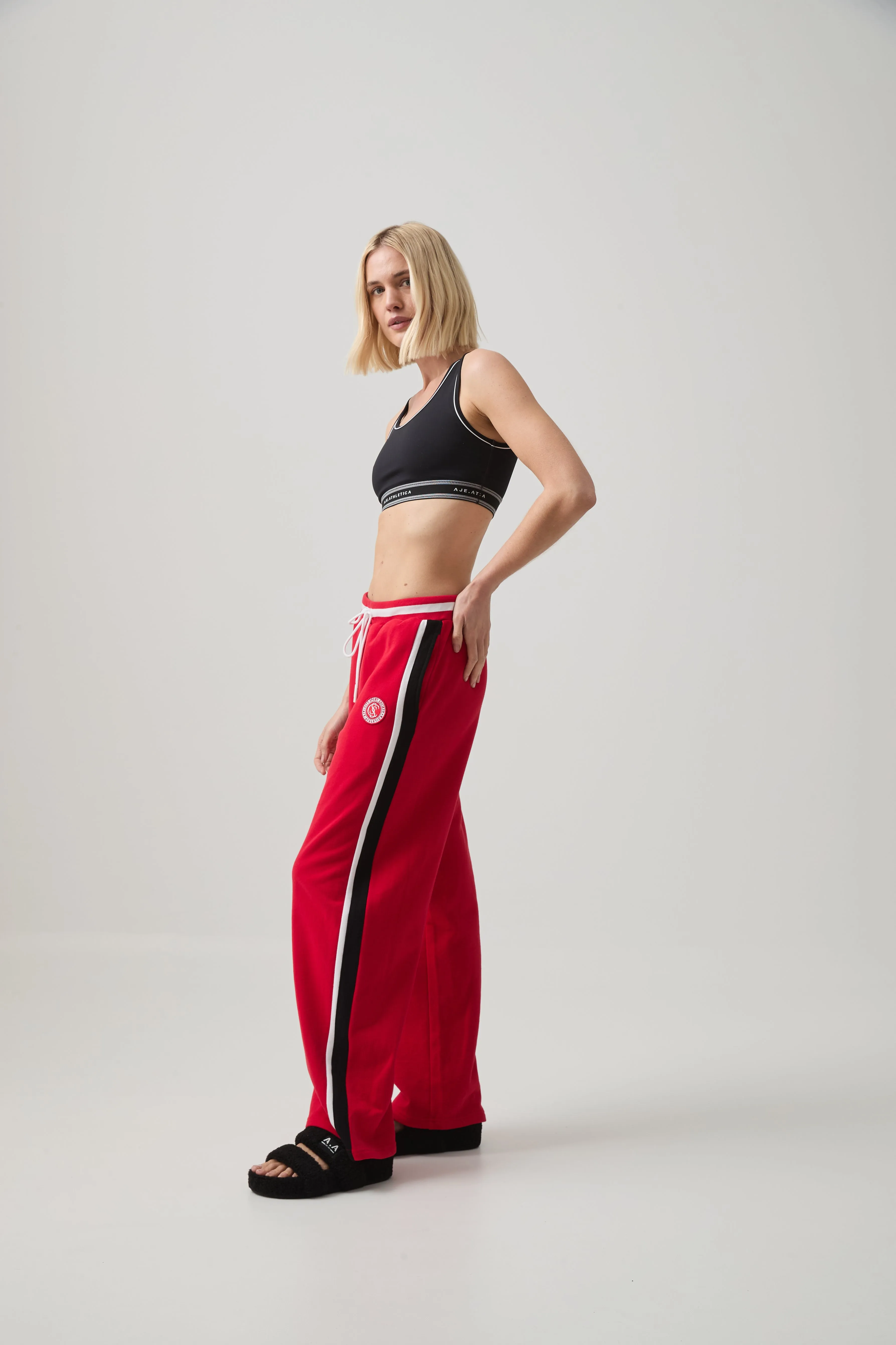 Contrast Wide Leg Trackpants 506
