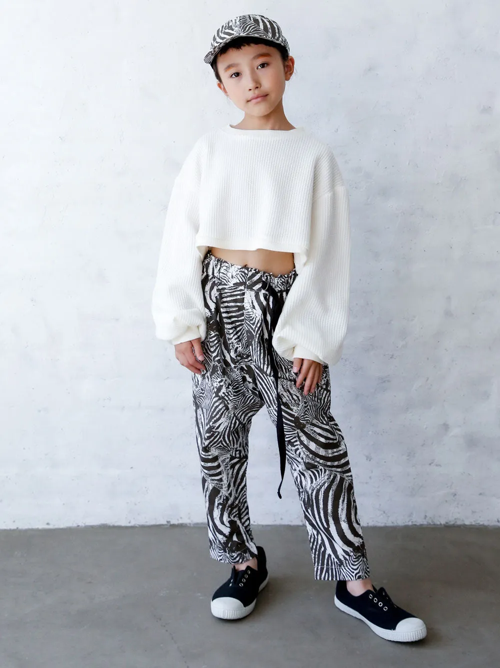 Cropped Waffle Pullover
