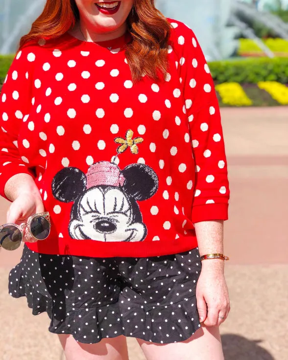 Disney Collection x Cath Kidston Button Spot  Minnie Mouse Polka Dot Jumper Sweater