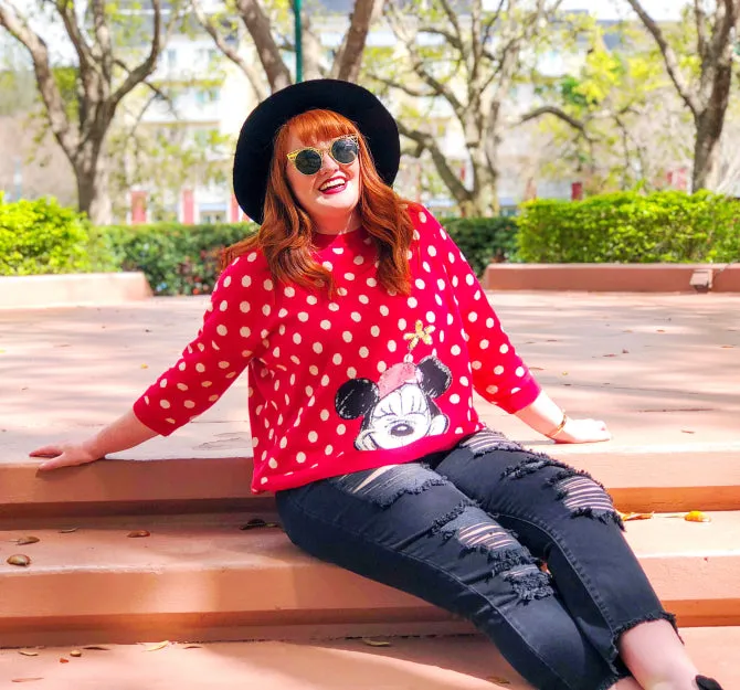 Disney Collection x Cath Kidston Button Spot  Minnie Mouse Polka Dot Jumper Sweater