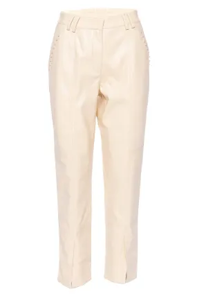 Elaine Pearl Embellished Vegan Leather Pants