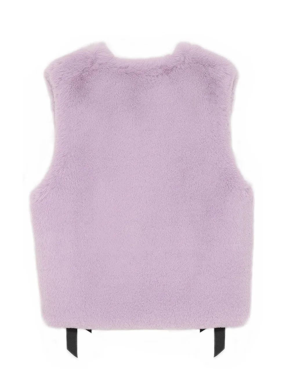 FAUX FUR TIED KITTEN RIBBON VEST