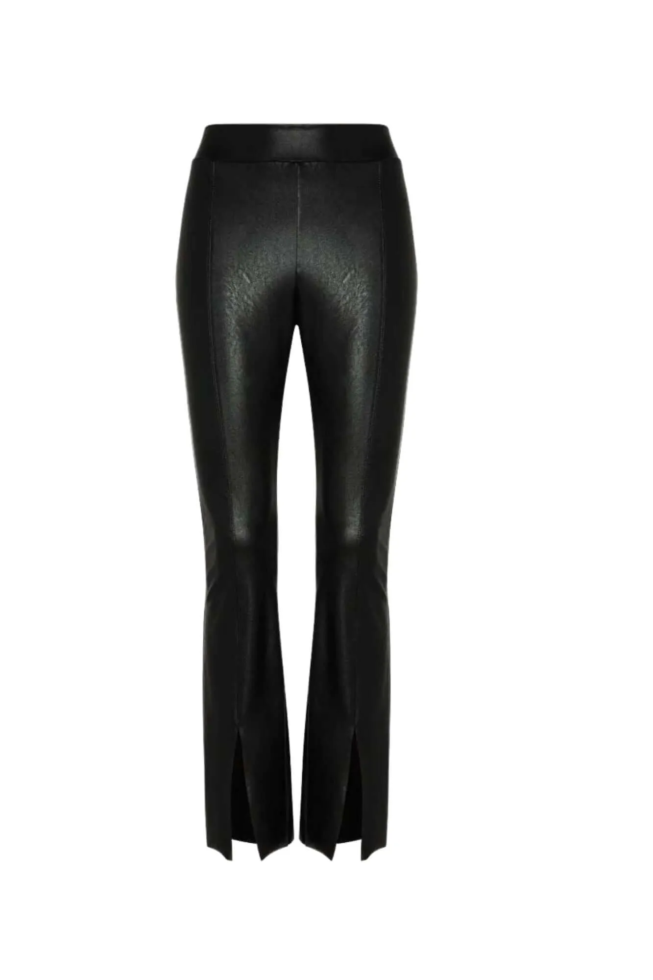 Faux Leather Split Front Pant