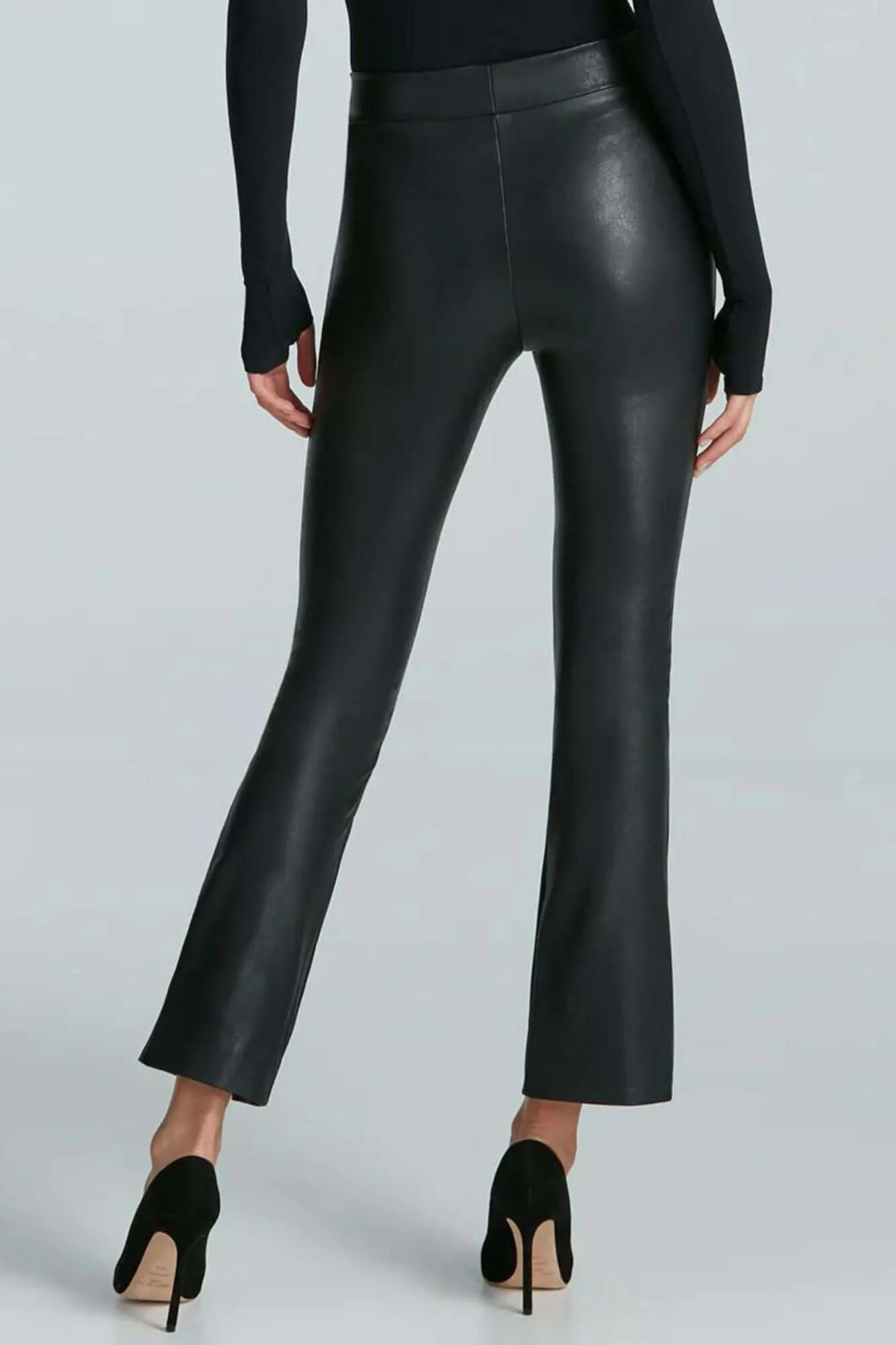 Faux Leather Split Front Pant