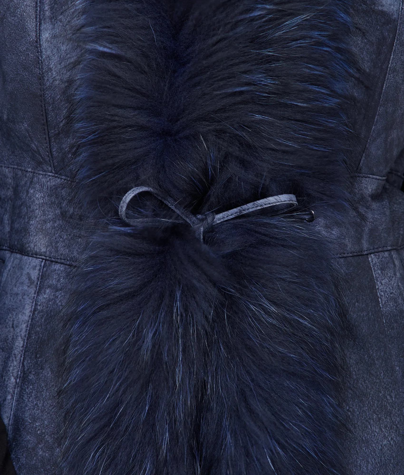 Fox Fur Vest :: Navy