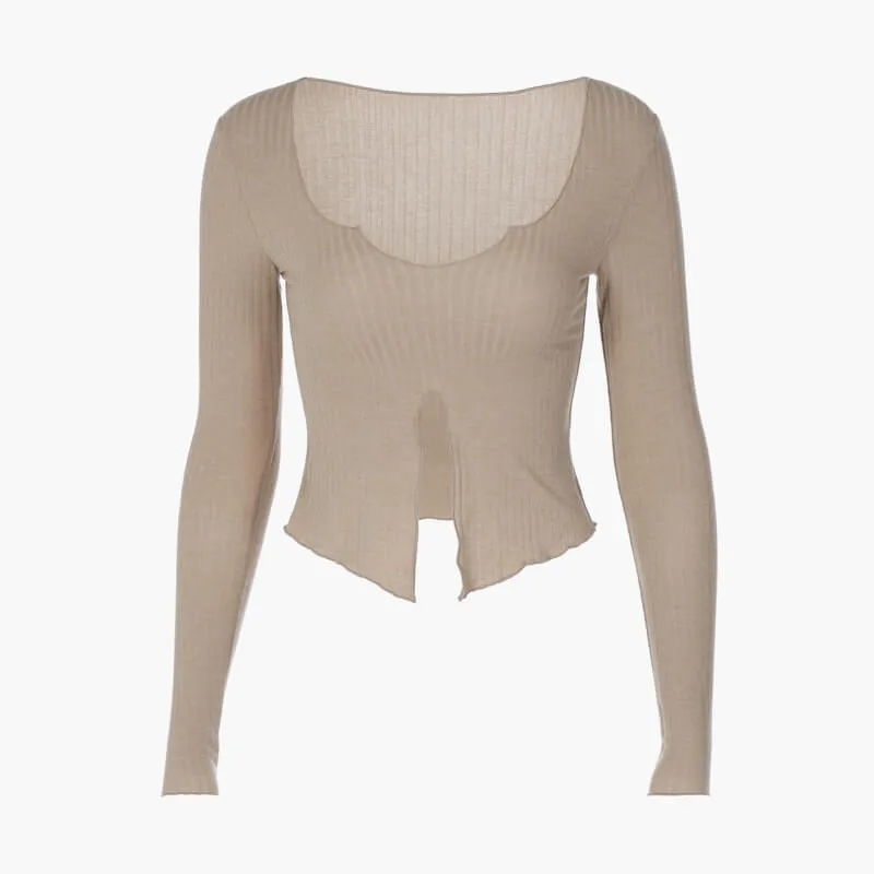 Grunge Fairy Long Sleeve Top Low Middle Split