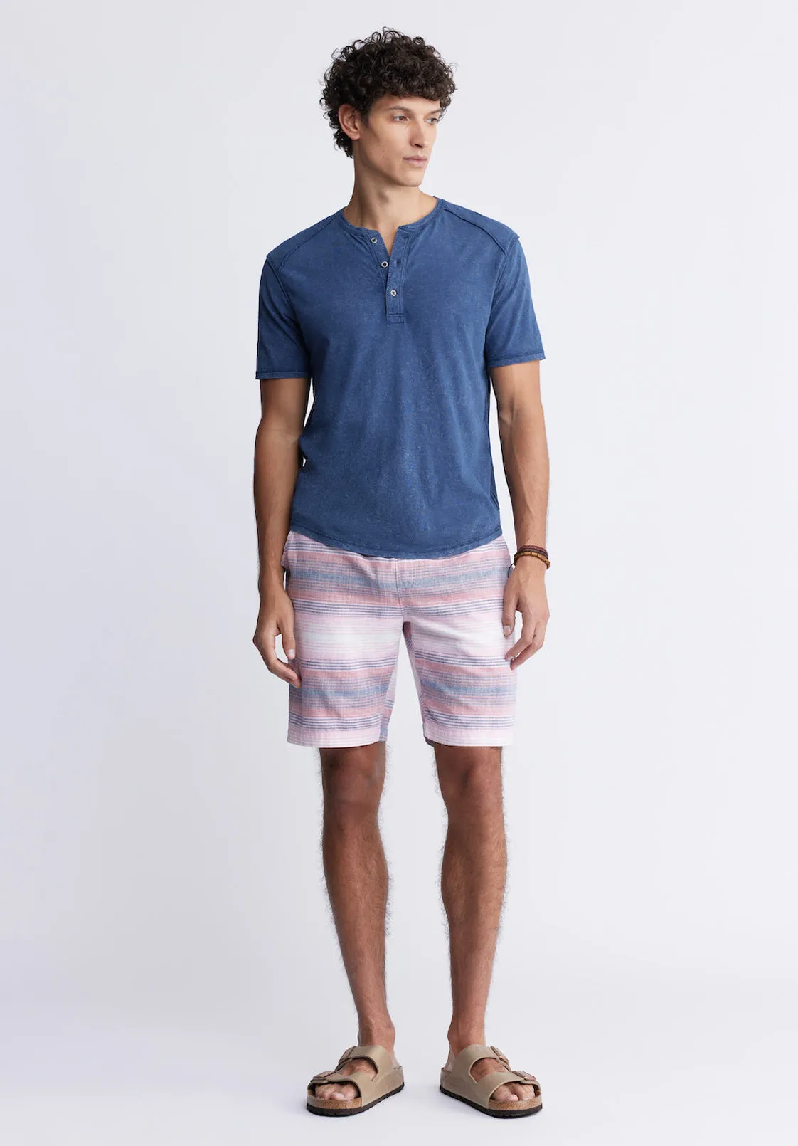 Kitte Men's Henley T-shirt in Whale Blue - BM24245