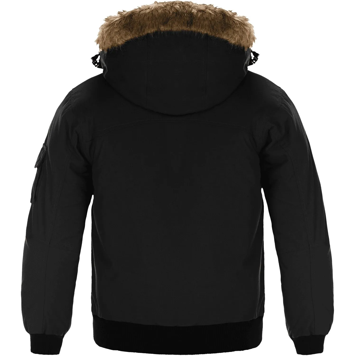 Intense Mens Heavy-Duty Bomber Jacket with Removable Hood for Cold Weather - L06075