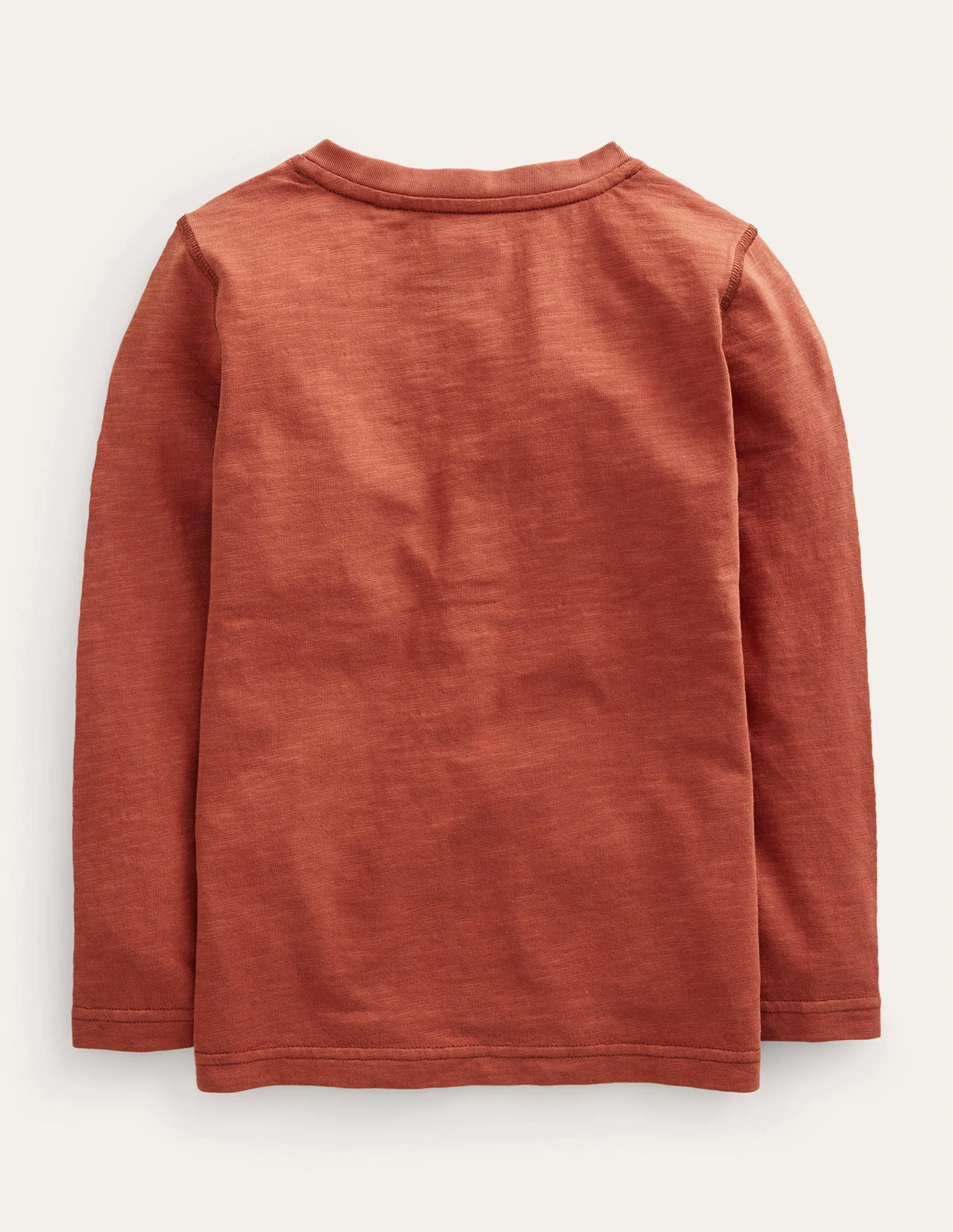 Long Sleeve Henley T-shirt-Red