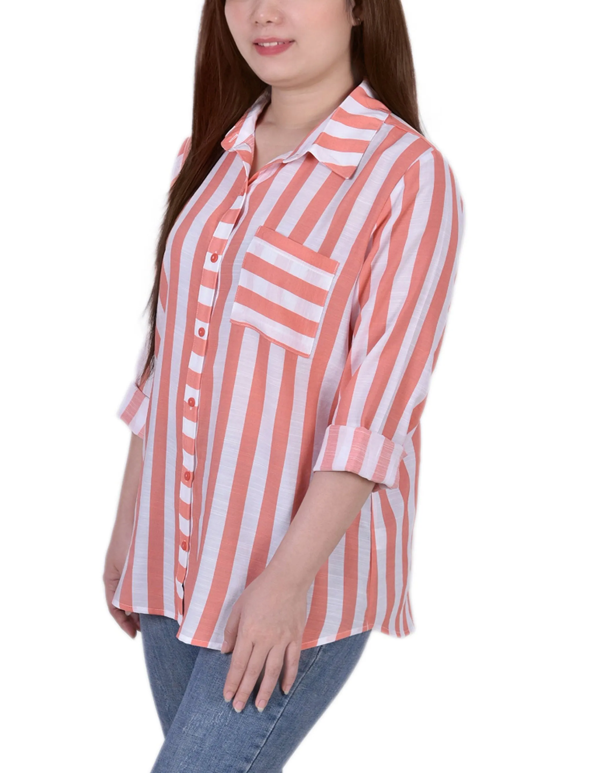 Long Sleeve Striped Blouse