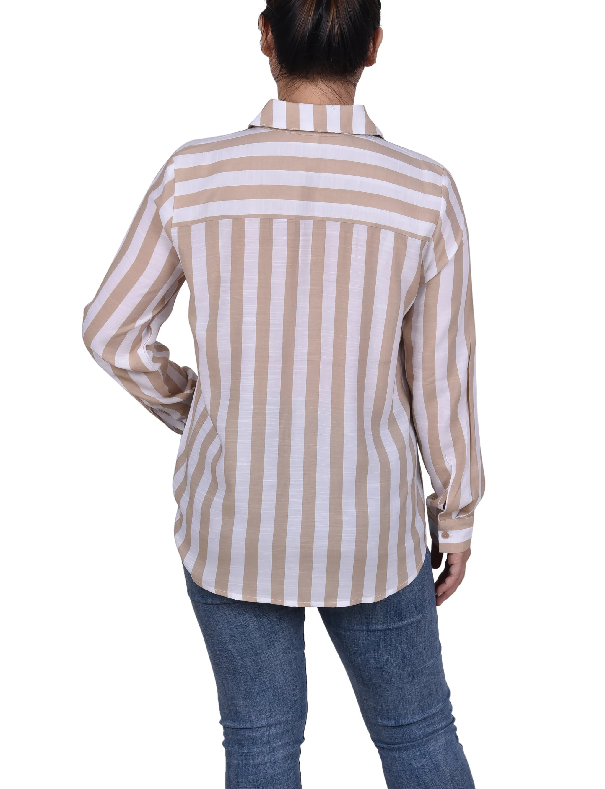 Long Sleeve Striped Blouse