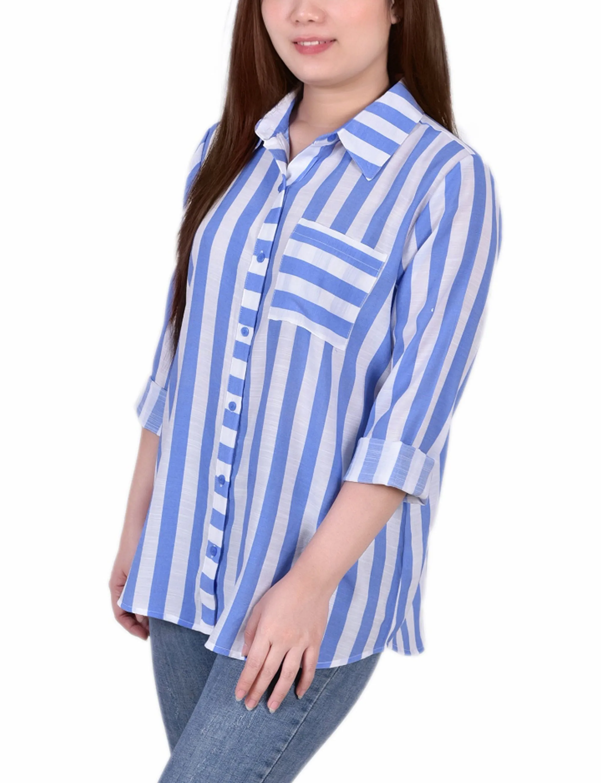 Long Sleeve Striped Blouse