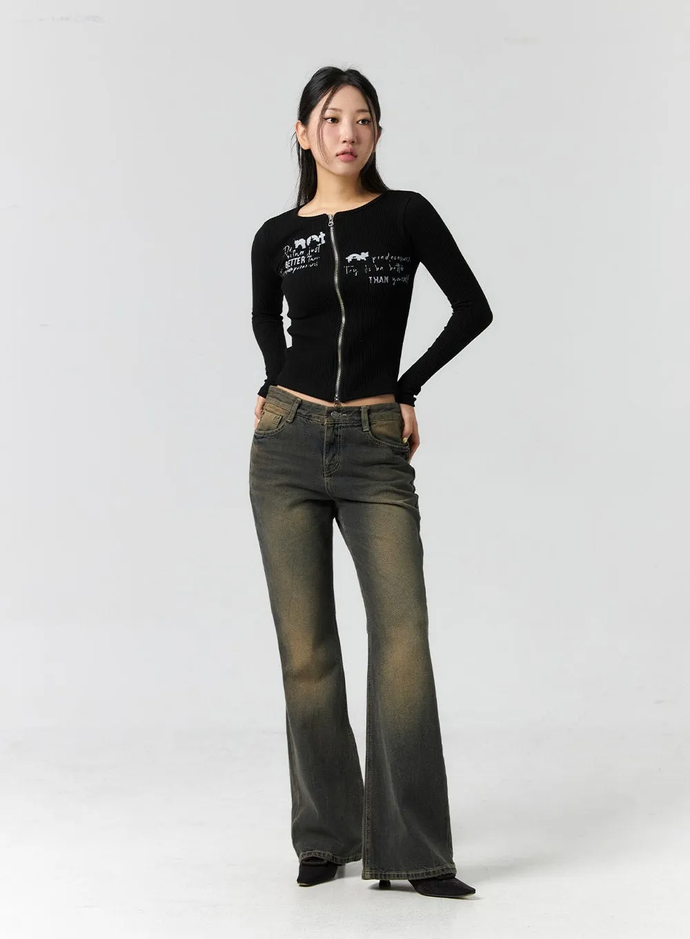 Low Rise Bootcut Jeans CS303