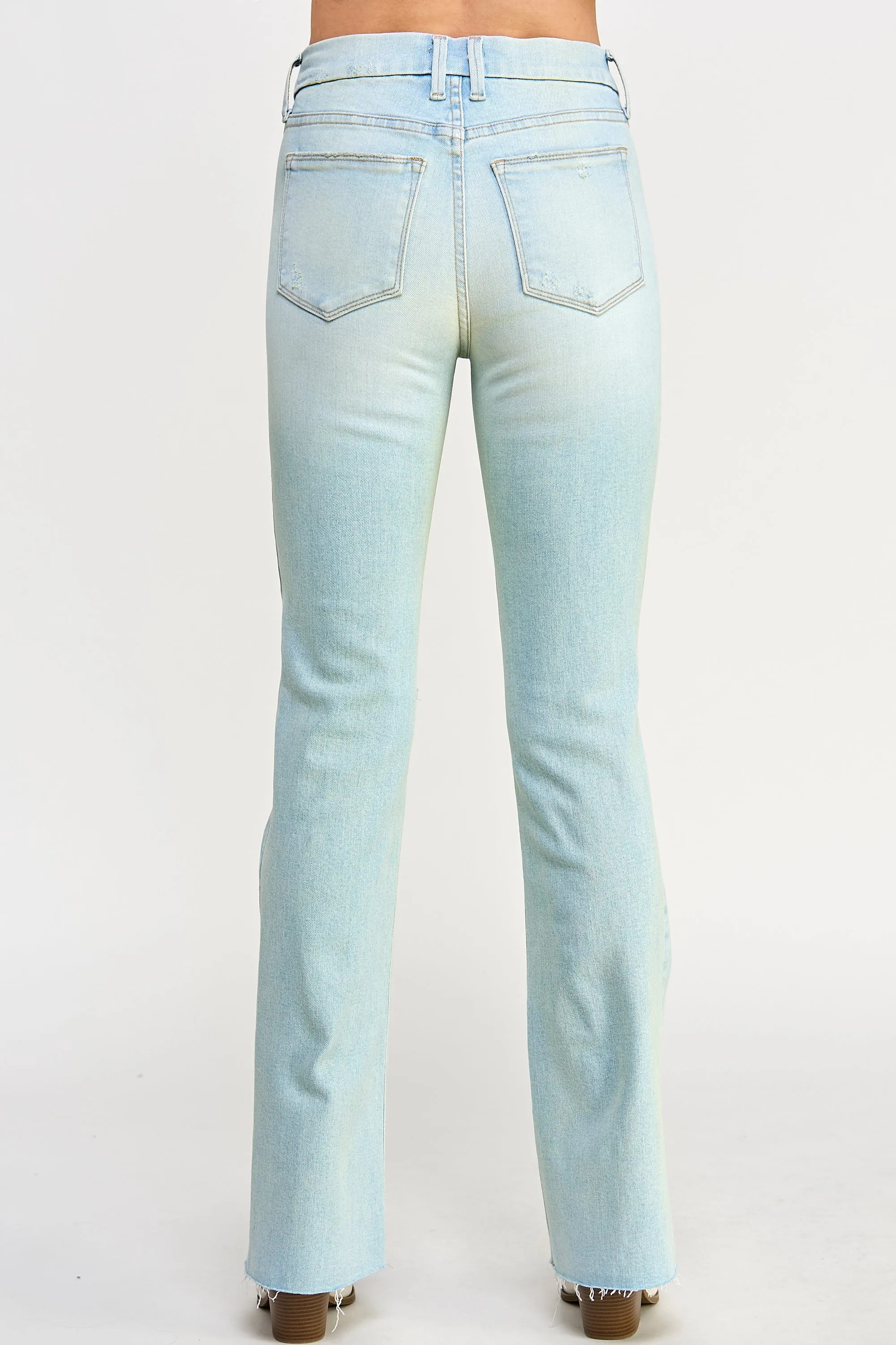M RISE SLIM BOOTCUT W KNEE DISTRESSING IN LIGHT    /  SP-P12499