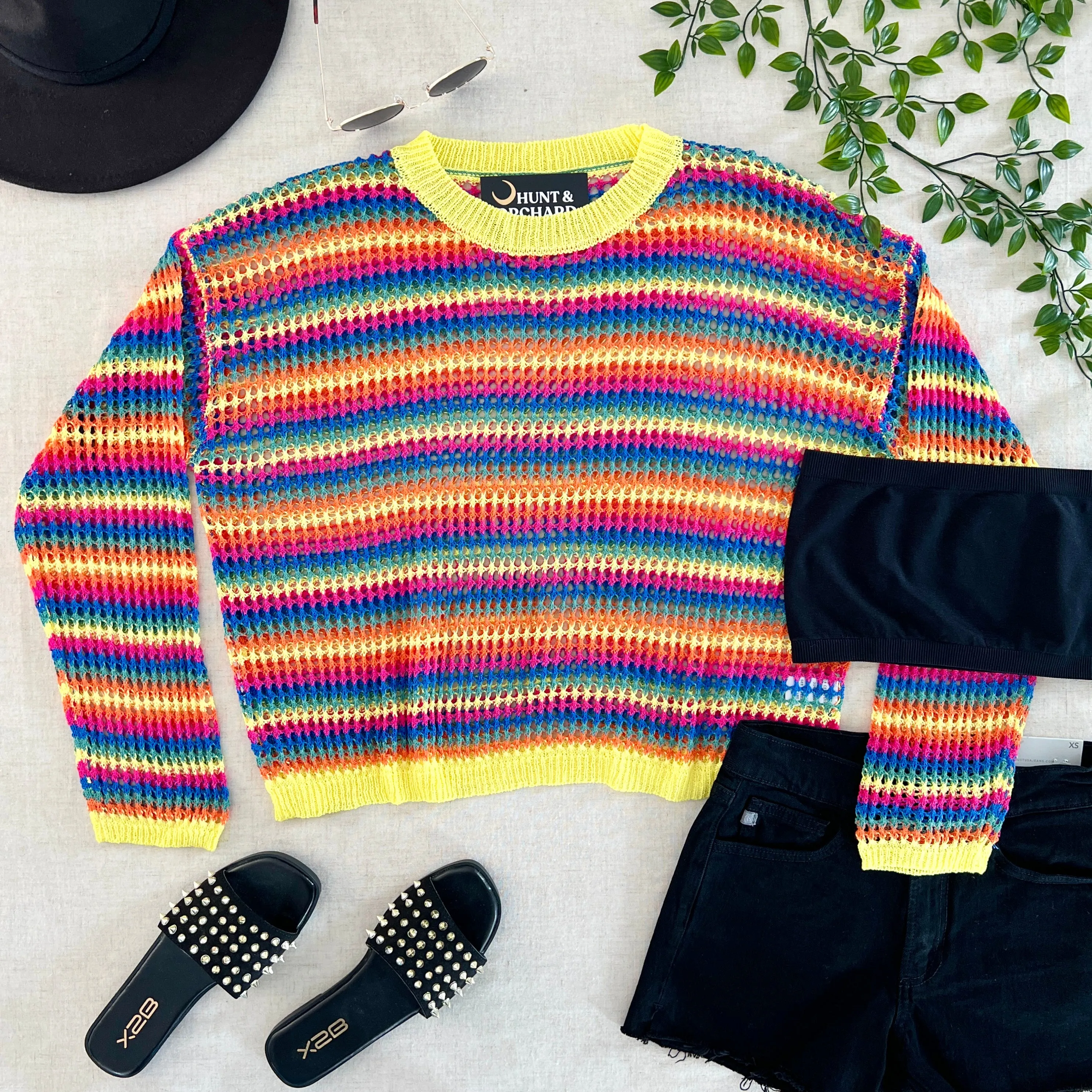 Mandi Crochet Sweater - Stripe