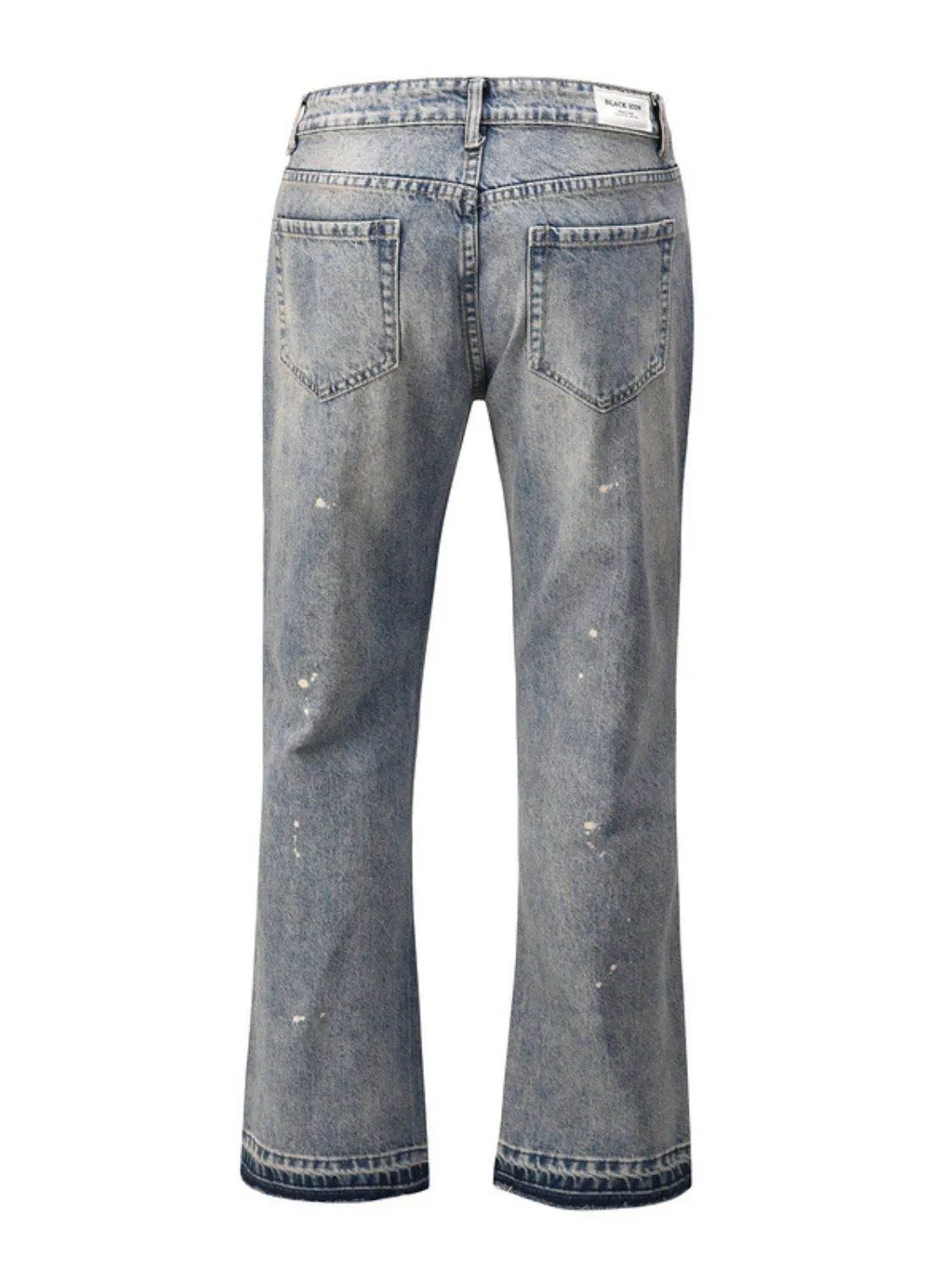 Men's Frayed Hem Bootcut Jeans