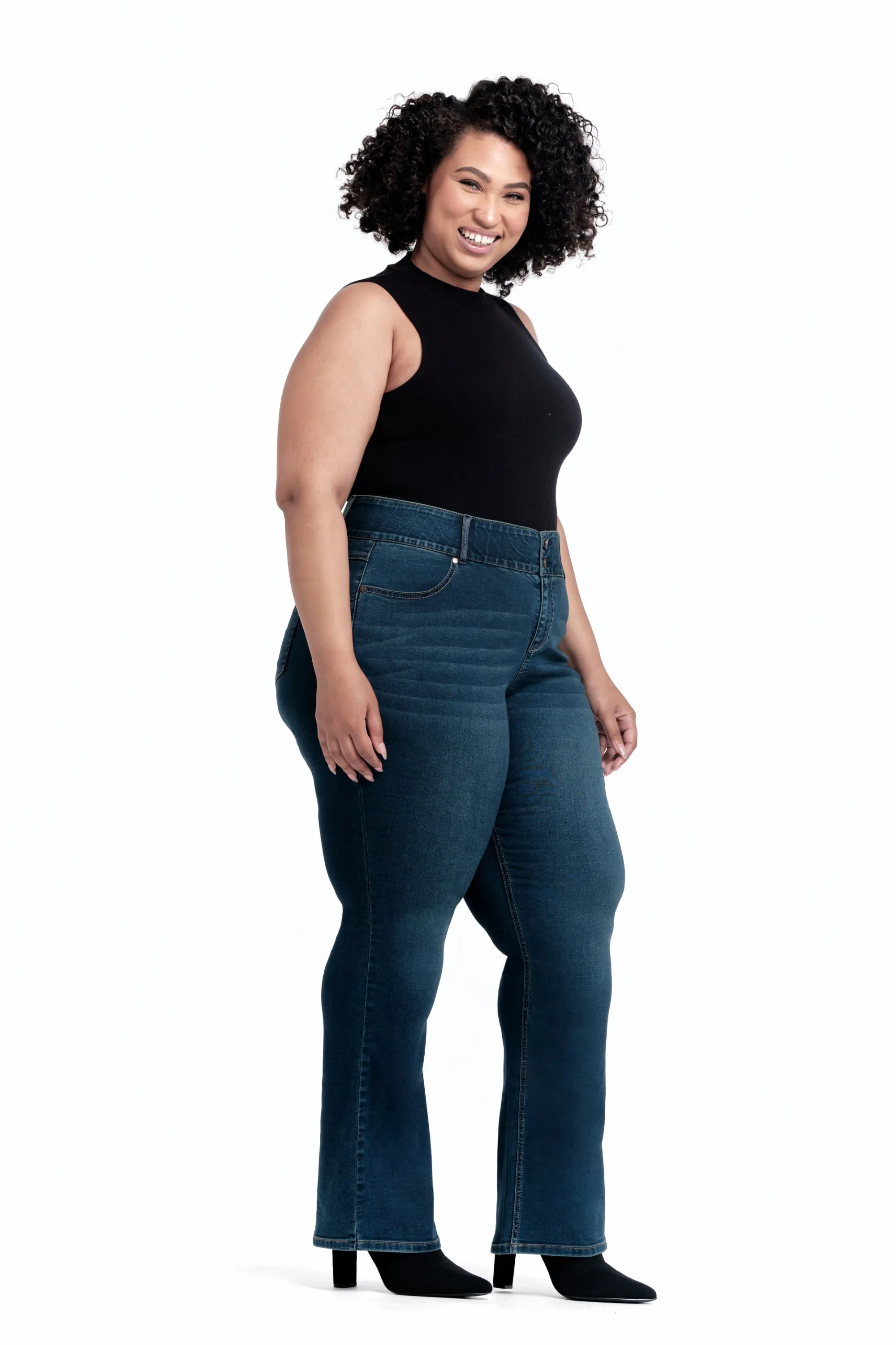 Plus Fit & Lift Shapewear Bootcut Jeans in Oretha