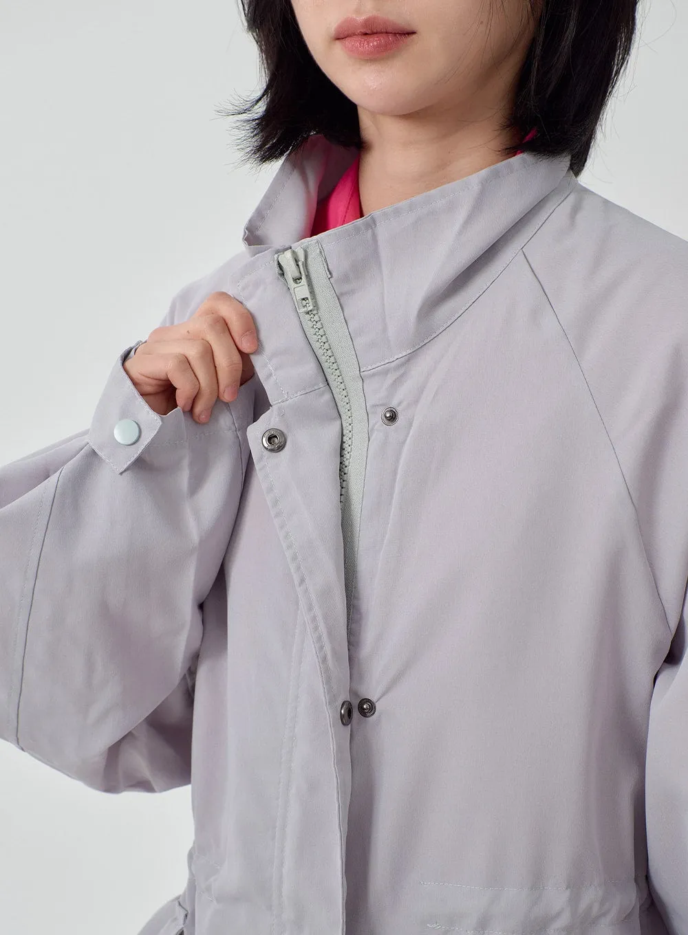 Pocket Oversized Zip-Up Coat OF301