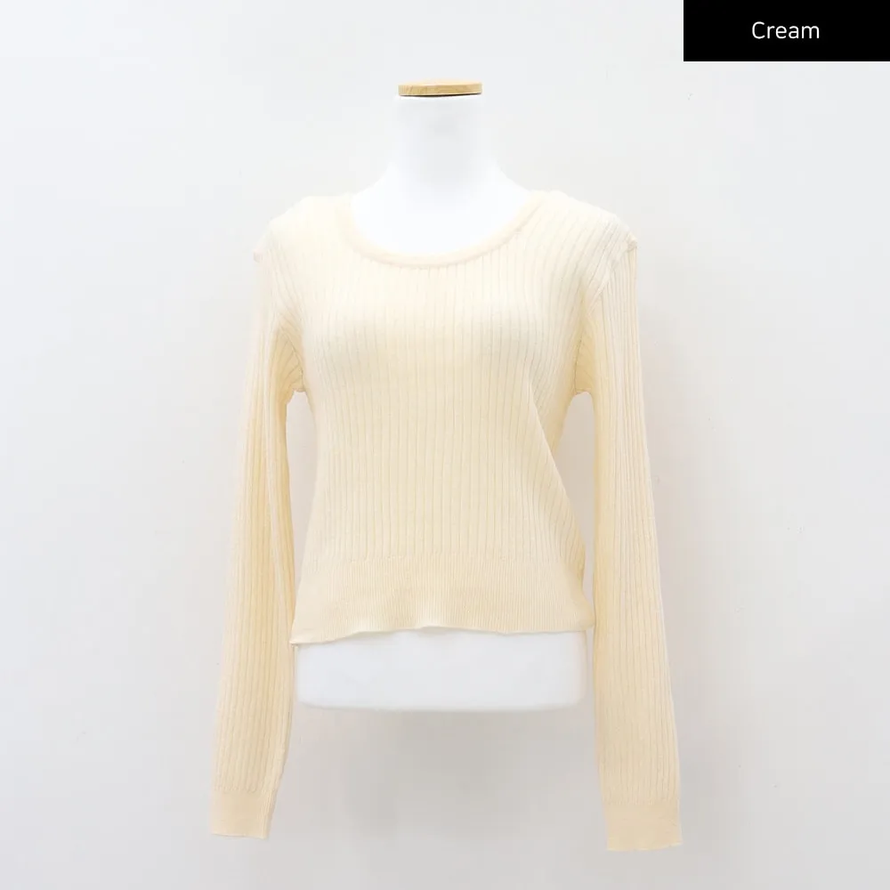 Ribbed Cropped Knit Top CM17