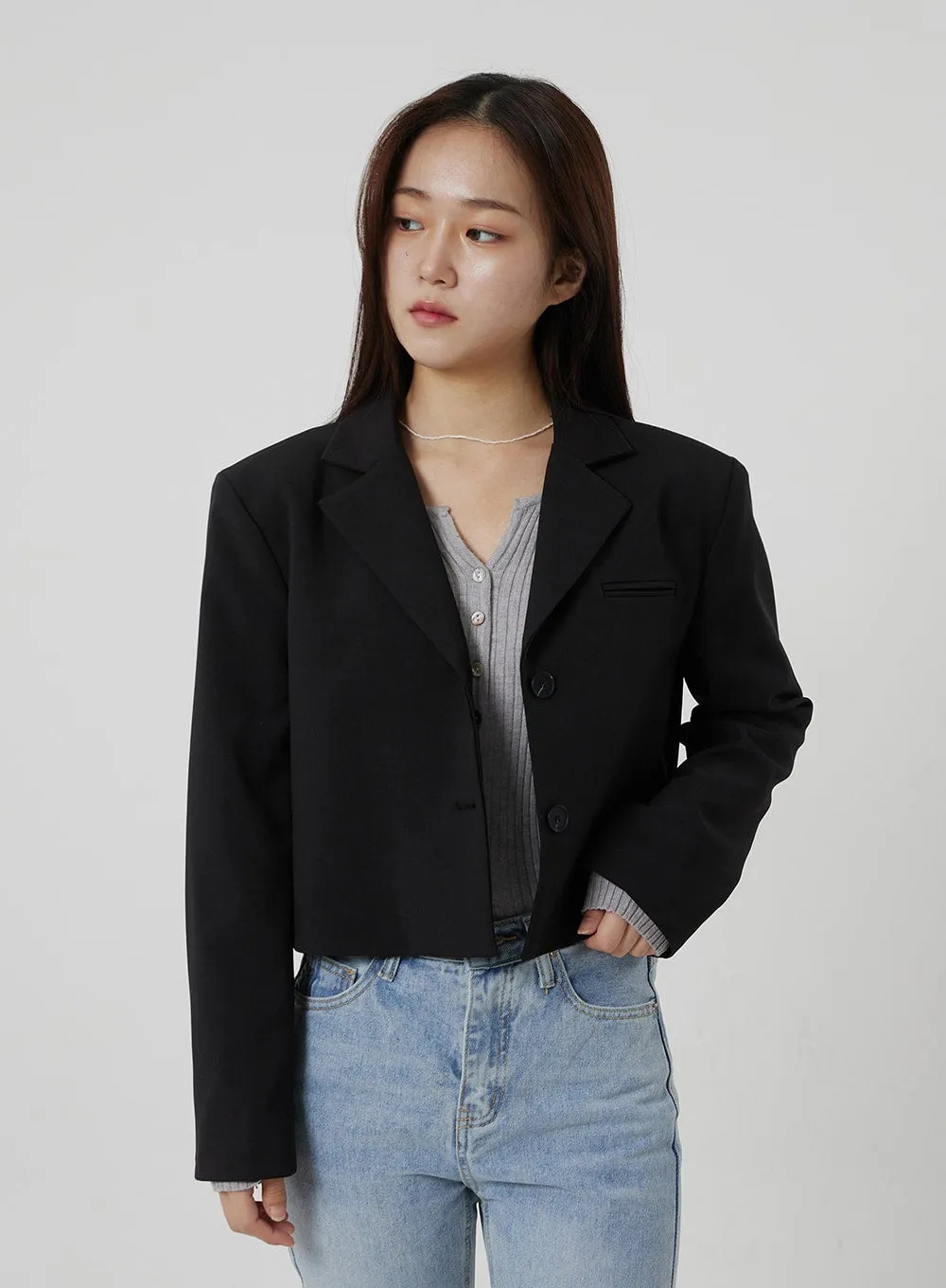 Ribbed Knit Button Top OF302