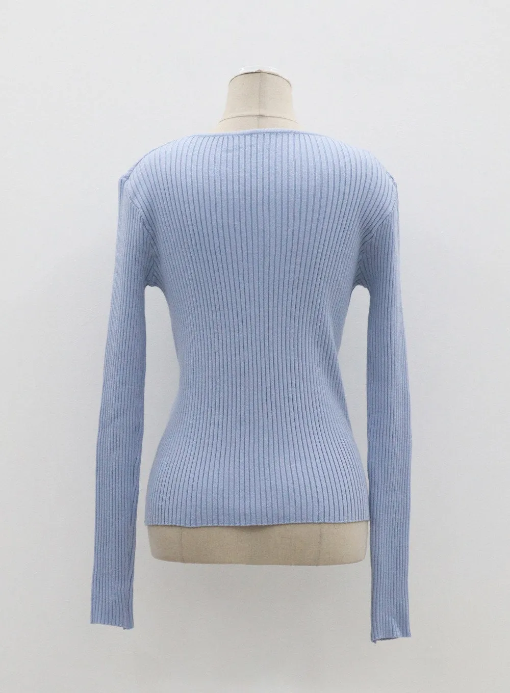 Ribbed Knit Button Top OF302