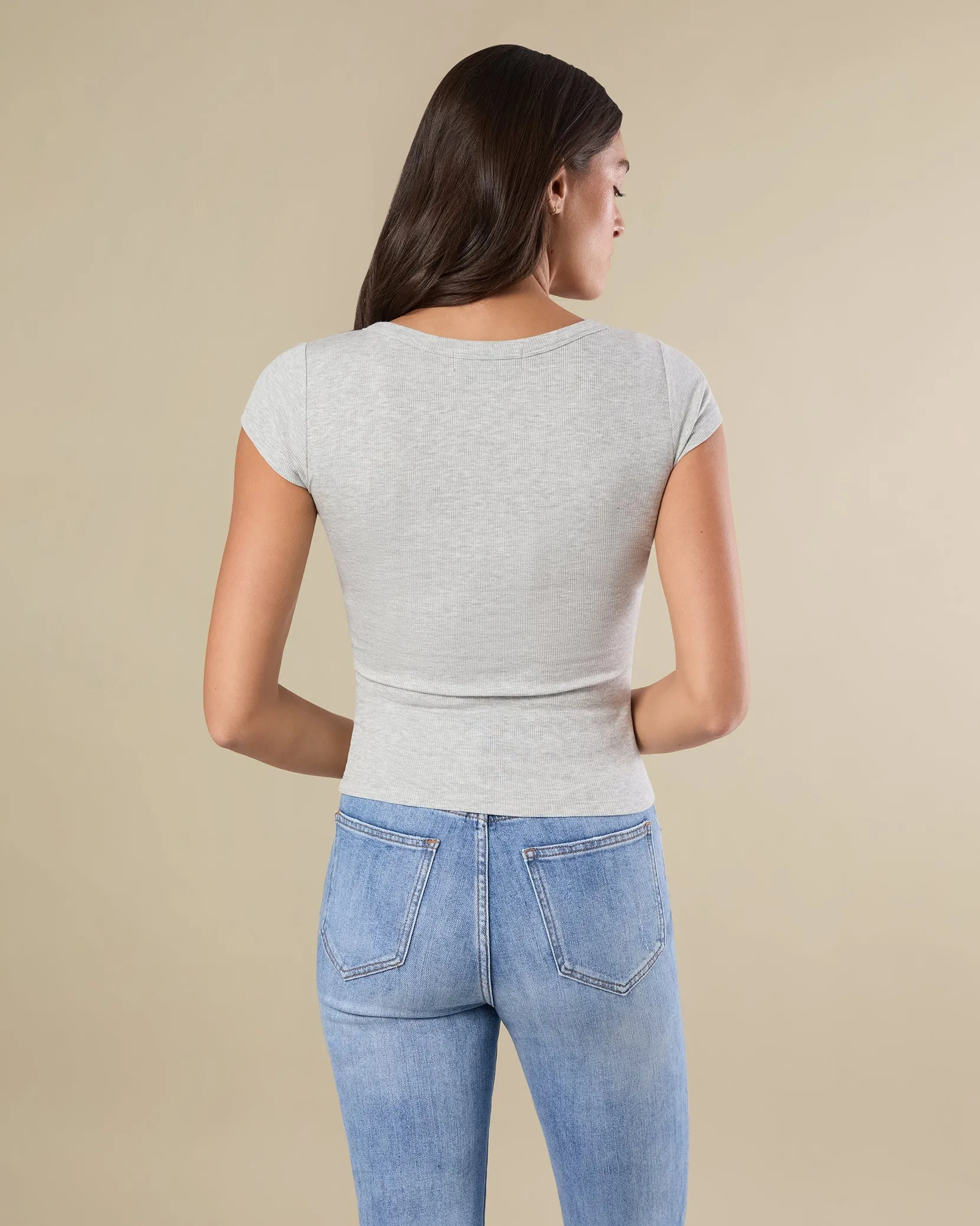 Ribbed Scooped Tee