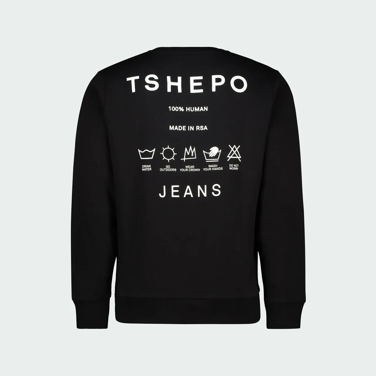 TSHEPO SELF-CARE LIGHTWEIGHT SWEATER, BLACK
