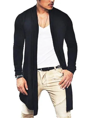 US Mens Winter Warm Long Wrap Cardigan Jumper Coat Jacket Casual Outwear Sweater