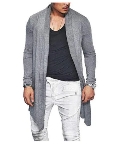 US Mens Winter Warm Long Wrap Cardigan Jumper Coat Jacket Casual Outwear Sweater