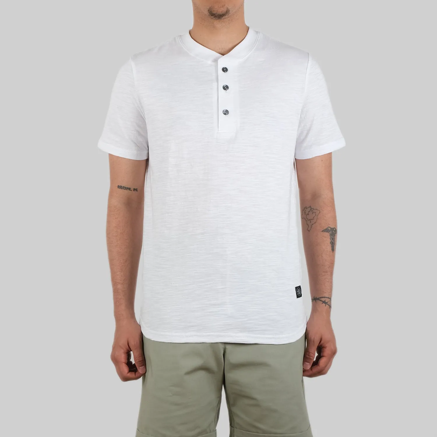 White Slub S/S Henley