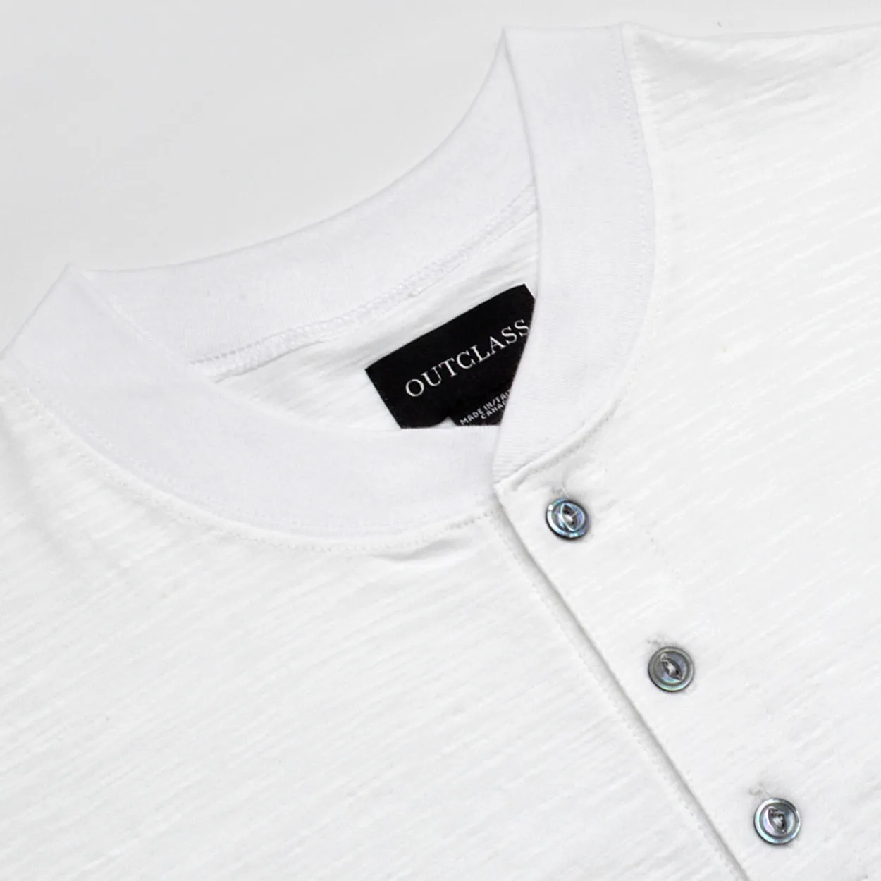 White Slub S/S Henley